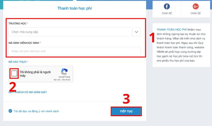 Cách đóng học phí Học viện Tài chính online