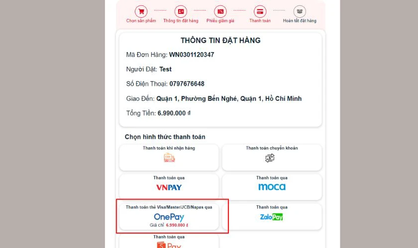 Chi tiết các bước thanh toán qua Home Paylater