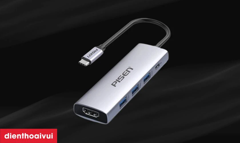 Điểm nổi bật của Hub Chuyển Đổi Pisen Type-C 5 trong 1 ( HDMI + USB 3.0x3 + Type-C )