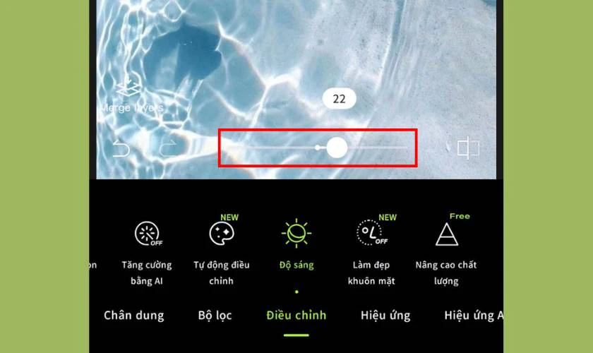 Sử dụng các thanh trượt để điều chỉnh