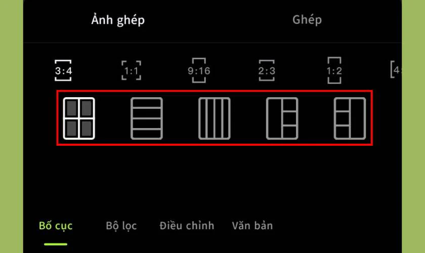 Lựa chọn bố cục ghép ảnh