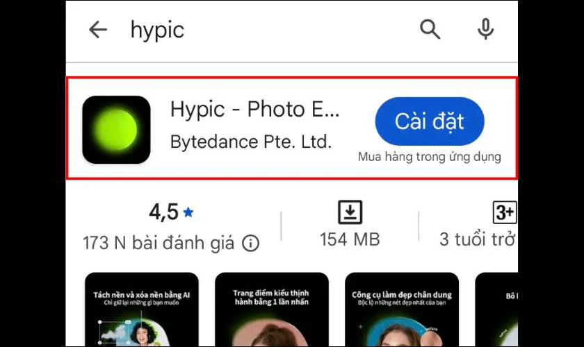 Sử dụng thanh tìm kiếm và gõ Hypic
