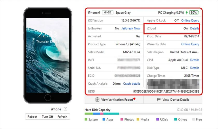 Kiểm tra iCloud ẩn bằng 3uTools