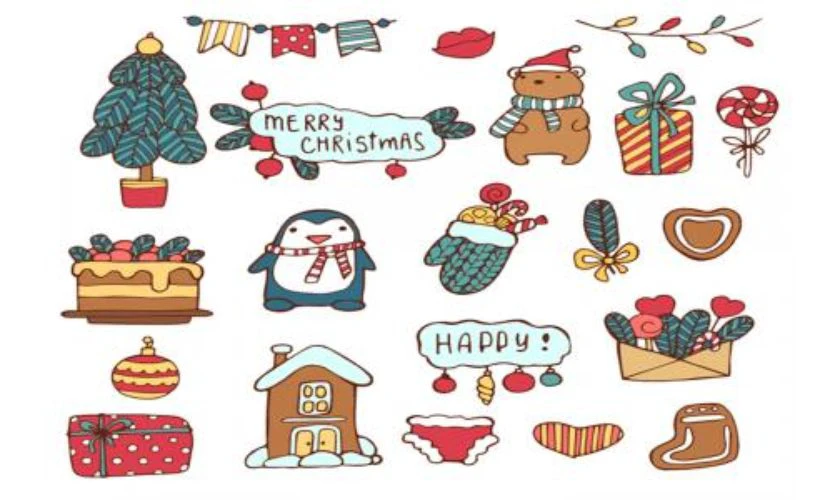 Ảnh icon Giáng sinh dễ thương dùng trong thiết kế