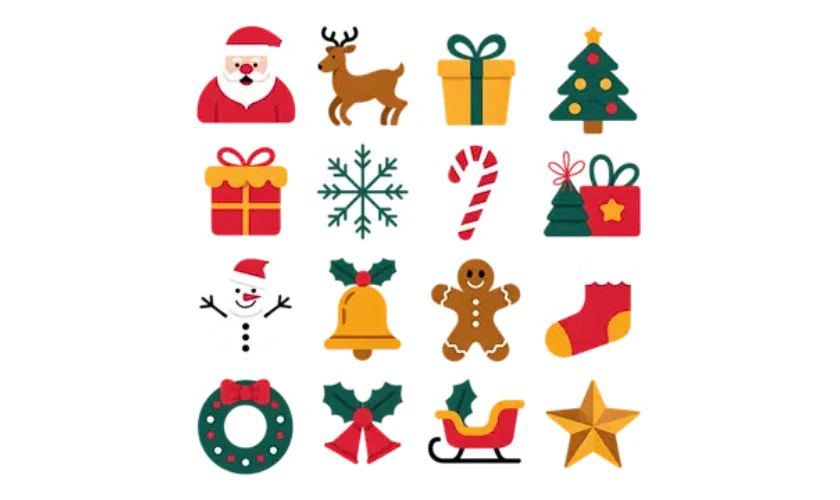 Ảnh icon Noel dễ thương dùng trong thiết kế