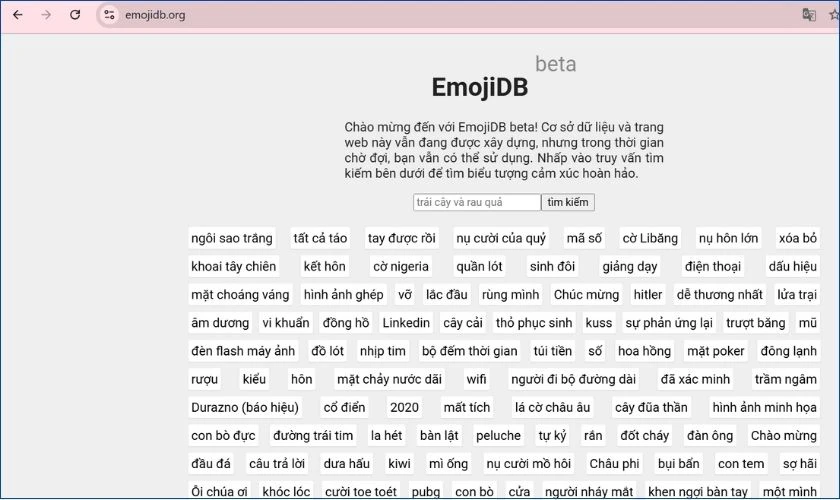 Emojidb.org là một trang web chuyên cung cấp các emoji với danh sách phong phú và đầy đủ