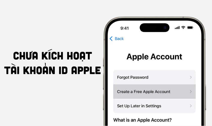 Chưa kích hoạt tài khoản ID Apple