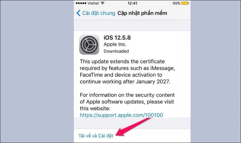 Tải về và cài đặt iOS 12.5.8