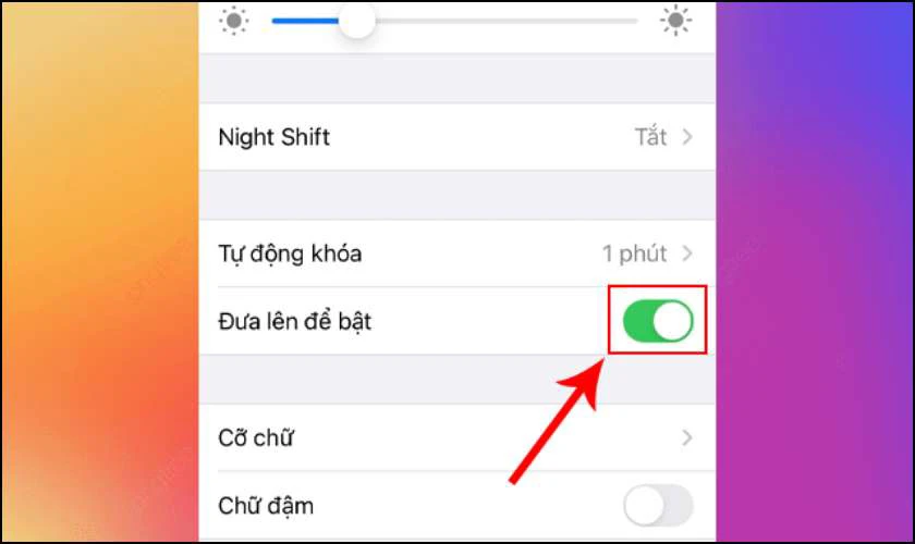 Tắt tính năng Raise to Wake trên máy