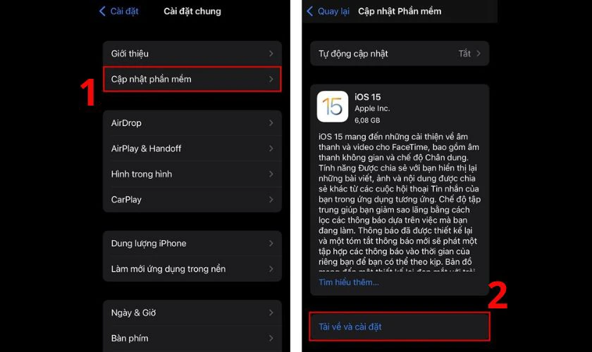 C&aacute;ch cập nhật iOS 15 cho iPhone đơn giản n&ecirc;n biết