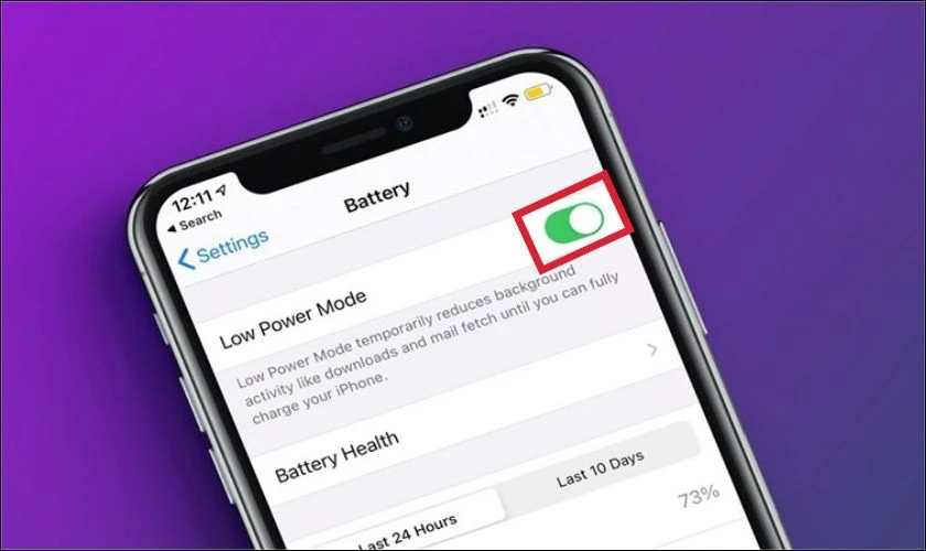 Bật chế độ nguồn điện thấp để tối ưu pin iPhone