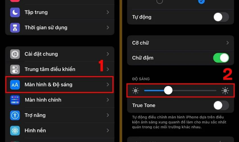 Giảm độ sáng màn hình 