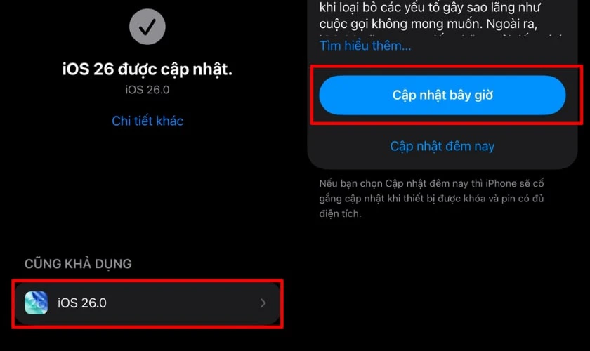 Cập nhật bây giờ