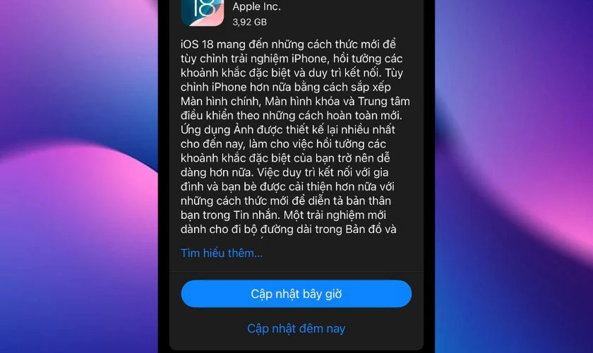 Cập nhật lên phiên bản iOS mới nhất