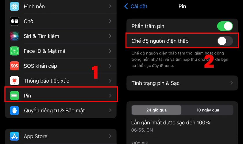 Kích hoạt chế động tiết kiệm pin cho iOS 18