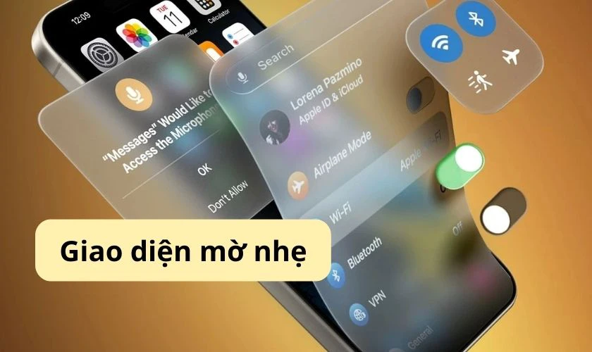 Thành phần giao diện người dùng trở nên mờ ảo
