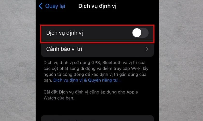 Tắt Dịch Vụ Định Vị Nếu Không Cần Dùng Trong Thời Gian Dài