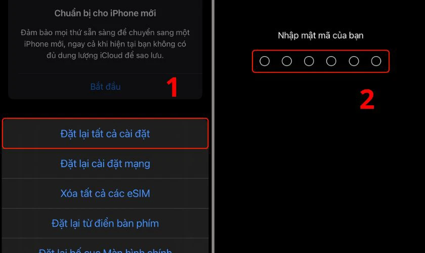 Nhấn Đặt Lại Tất Cả Cài Đặt