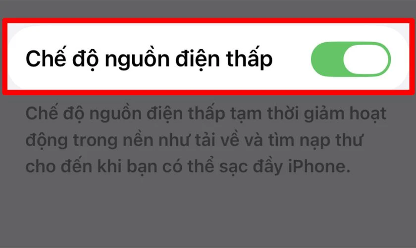 Nhấn vào Chế độ nguồn điện thấp