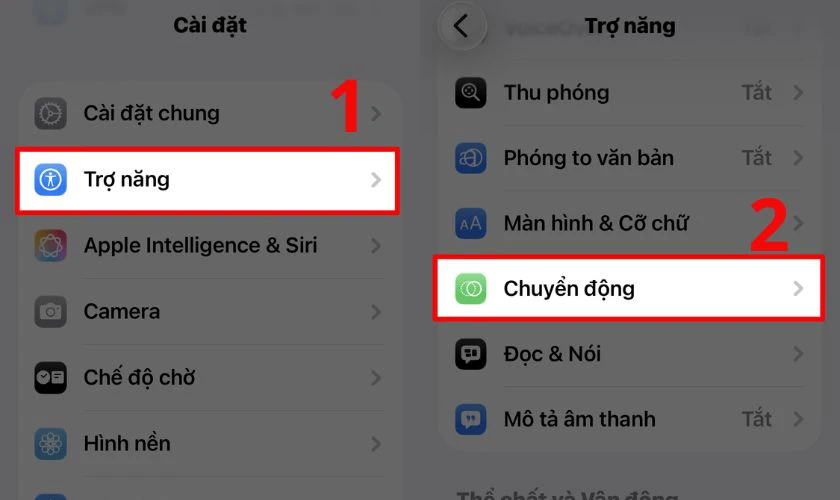 Tắt hiệu ứng chuyển động trên iOS 26.2