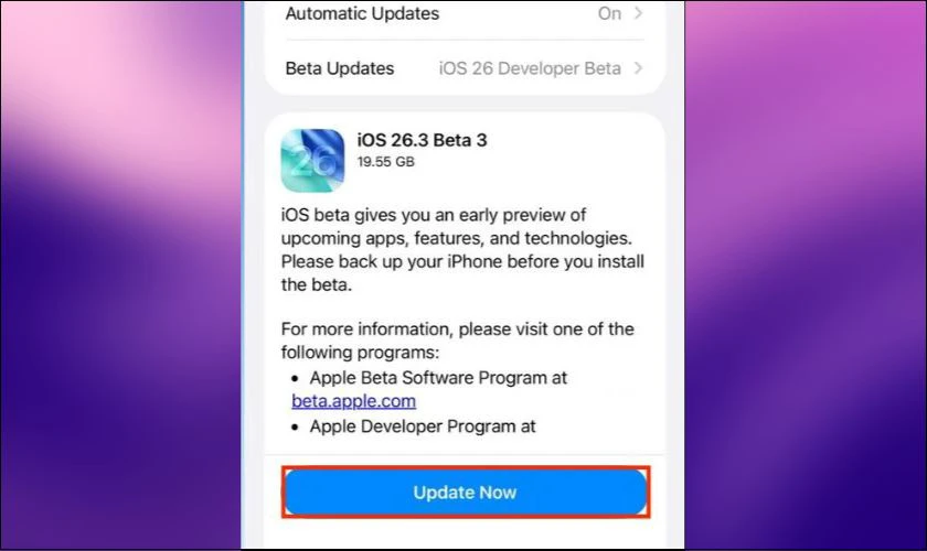 Cách cập nhật iPadOS 26.3