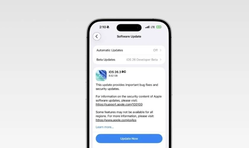 Cách Cập Nhật Ios 26.3 Rc Đơn Giản, Nhanh Chóng