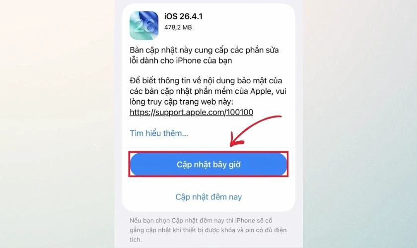 Cách cập nhật iOS 26.4.1 đơn giản, nhanh chóng