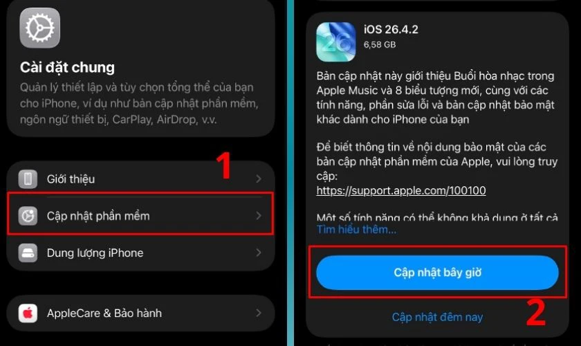 Cách cập nhật iOS 26.4.2 đơn giản, nhanh chóng