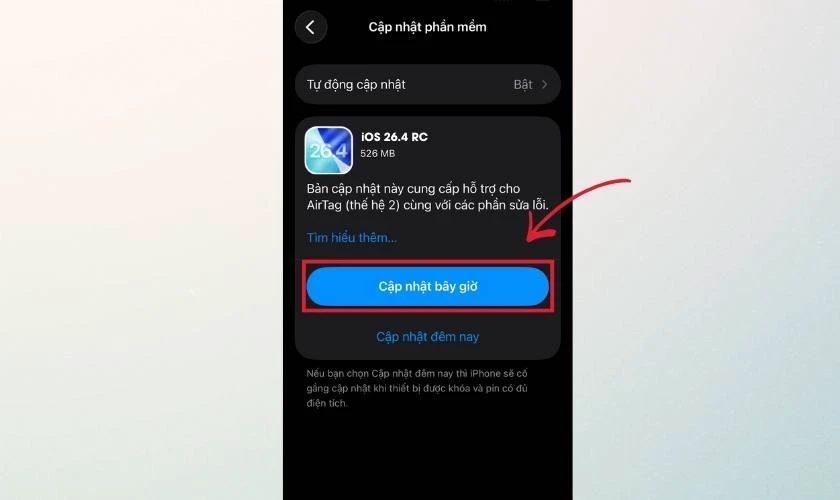 Cách cập nhật iOS 26.4 RC đơn giản