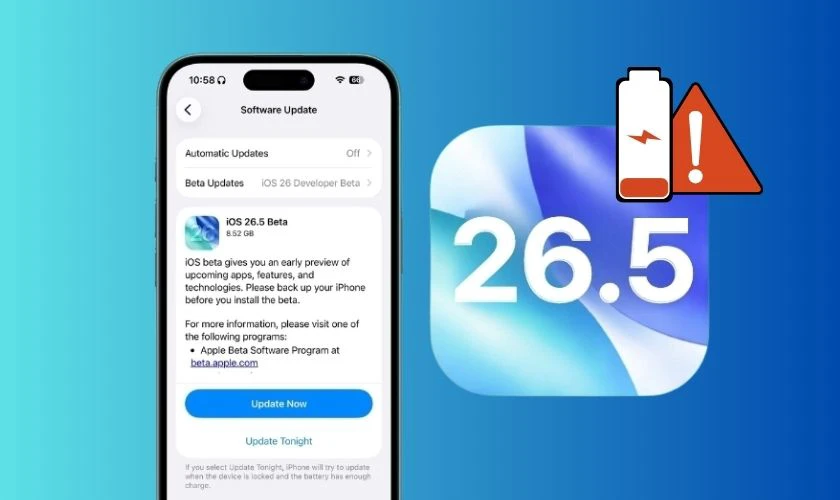 iOS 26.5 hao pin không?