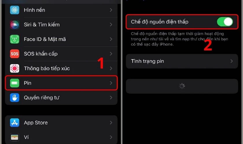 Bật chế độ nguồn điện thấp (Low Power Mode)