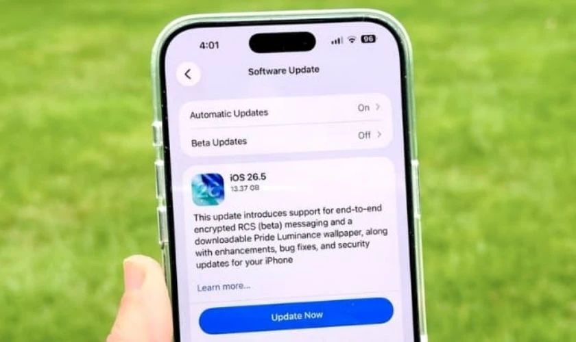 Cập nhật bản vá iOS mới nếu Apple phát hành