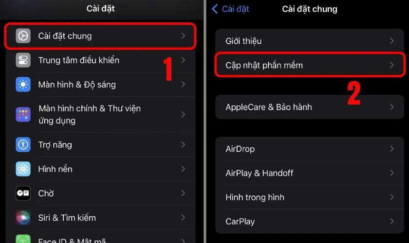 Mở Cài đặt trên iPhone, chọn Cài đặt chung