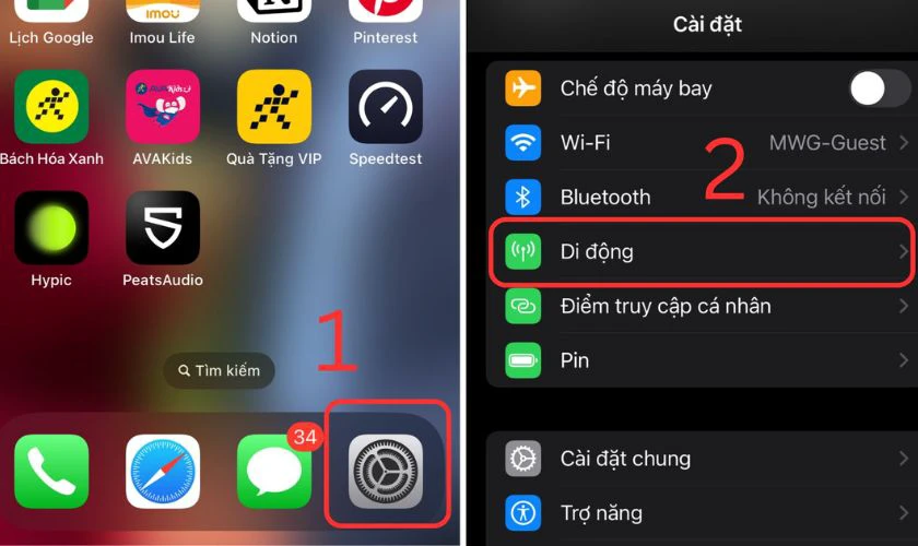 Tắt 5G khi không sử dụng