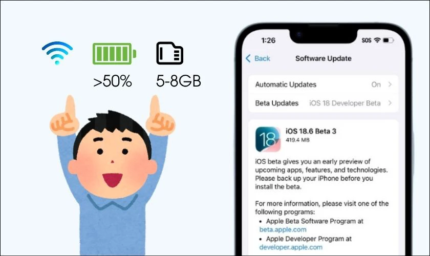 Lưu ý khi cập nhật iOS 18.6 trên iPhone 11