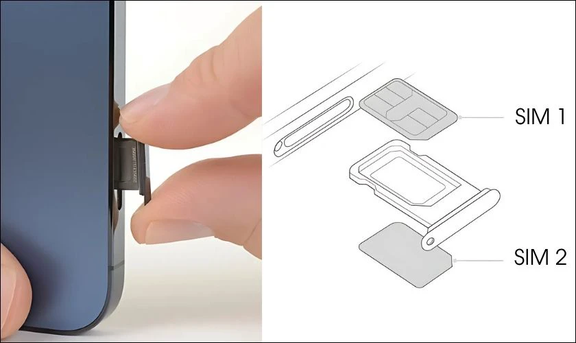 Cách kiểm tra iPhone 11 có mấy SIM qua khe SIM