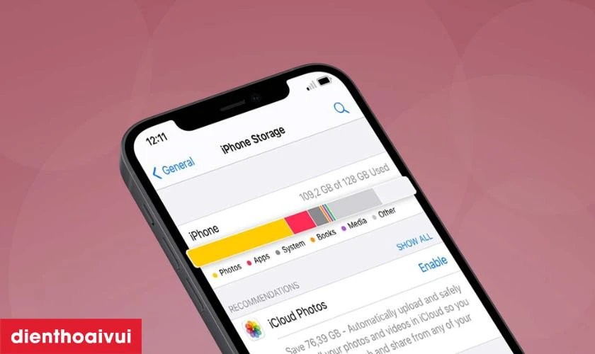 Dung lượng 128GB lưu trữ thoải mái