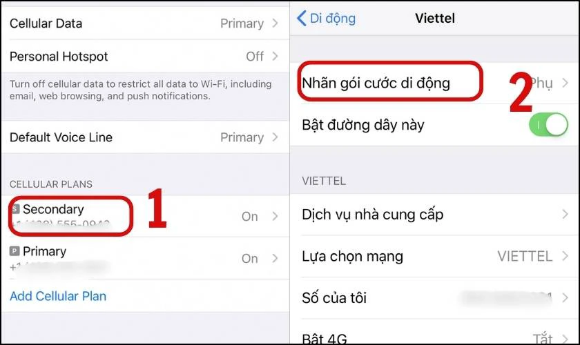 Nhãn cho gói cước di động