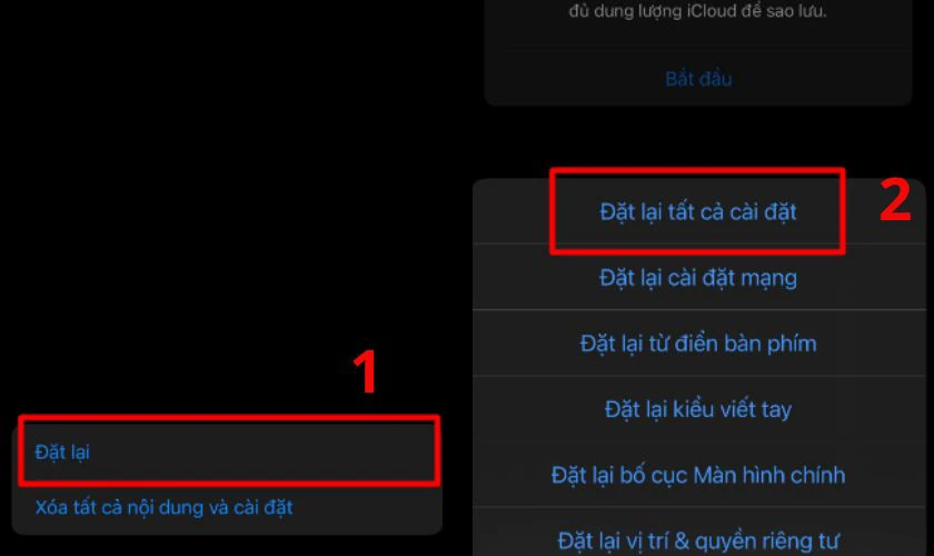 Chọn Đặt lại tất cả cài đặt (Reset All Settings)