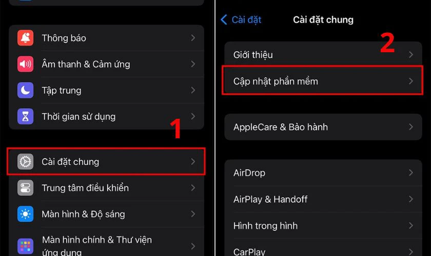 Cập nhật iOS mới nhất nếu đang dùng phiên bản cũ