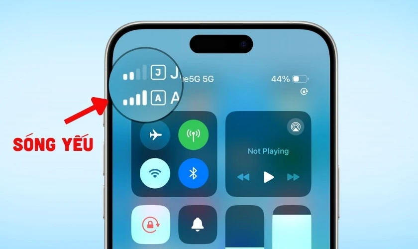 Cột sóng yếu chập chờn hoặc mất hoàn toàn ở một số khu vực