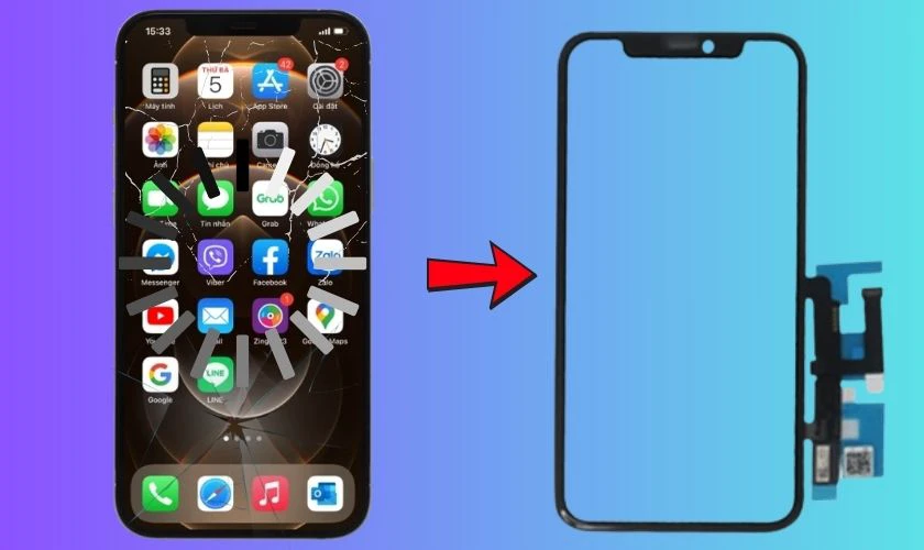 Thay kính và ép kính cảm ứng iPhone 12 Pro Max