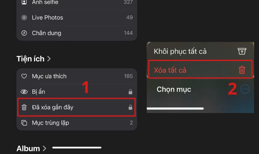 Xóa ảnh, video, tệp không cần thiết