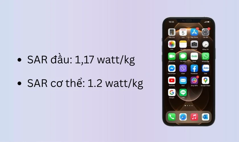 Thông số quyết định iPhone 12 Pro Max có bị bức xạ không - SAR