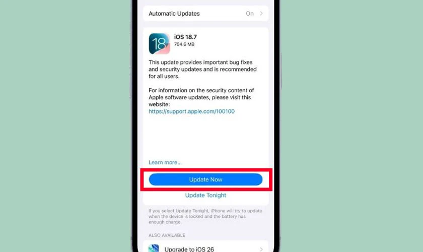 Nâng cấp bây giờ