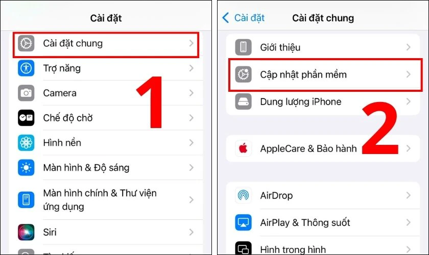Cập nhật hệ điều hành mới