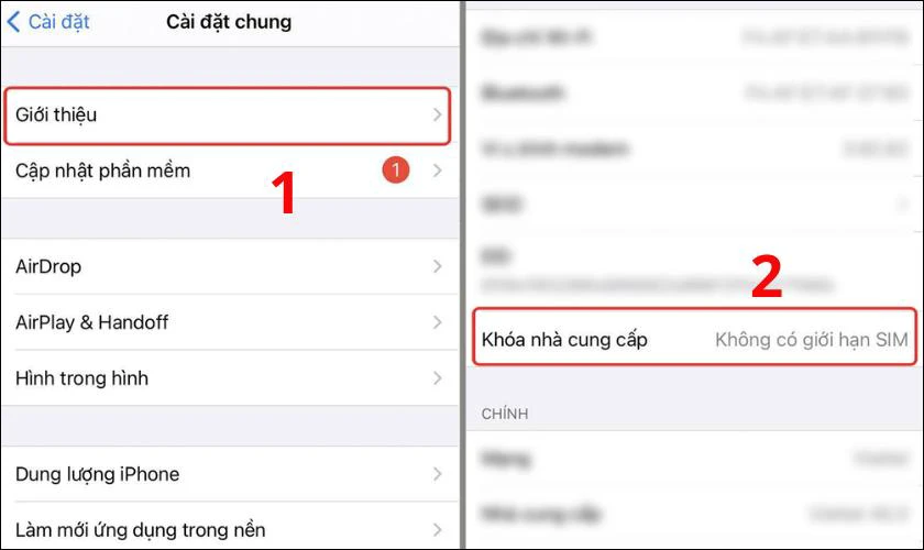 Truy cập vào mục Giới thiệu