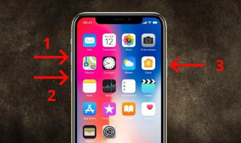 Nhấn và giữ nút nguồn (Side button) trong khoảng 10 giây