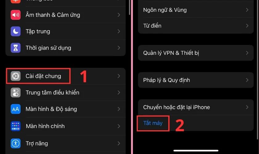 Cách xử lý khi iPhone 13 bị đơ màn hình cảm ứng không tắt nguồn được bằng cài đặt chung