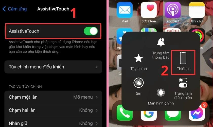 Nhấn bật thanh gạt tại dòng AssistiveTouch